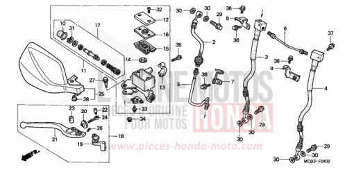 MAITRE-CYLINDRE FREIN AV. XL650V1 de 2001